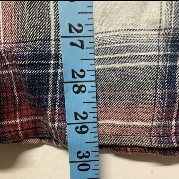 Flag & Anthem Mens Plaid Shirt Button Up Medium Blue Red White Light Weight NWT - Picture 14 of 15